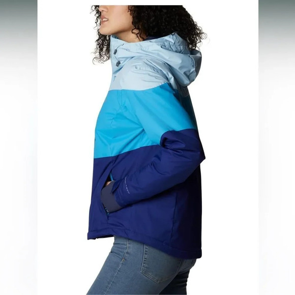 Columbia Women's Tipton Peak Ii Insulated Hooded Jacket - Spring Blue NWT - Picture 3 of 8